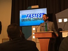 LVEDC Vice President of Administration and Investor Relations Matthew Tuerk speaking at the event.